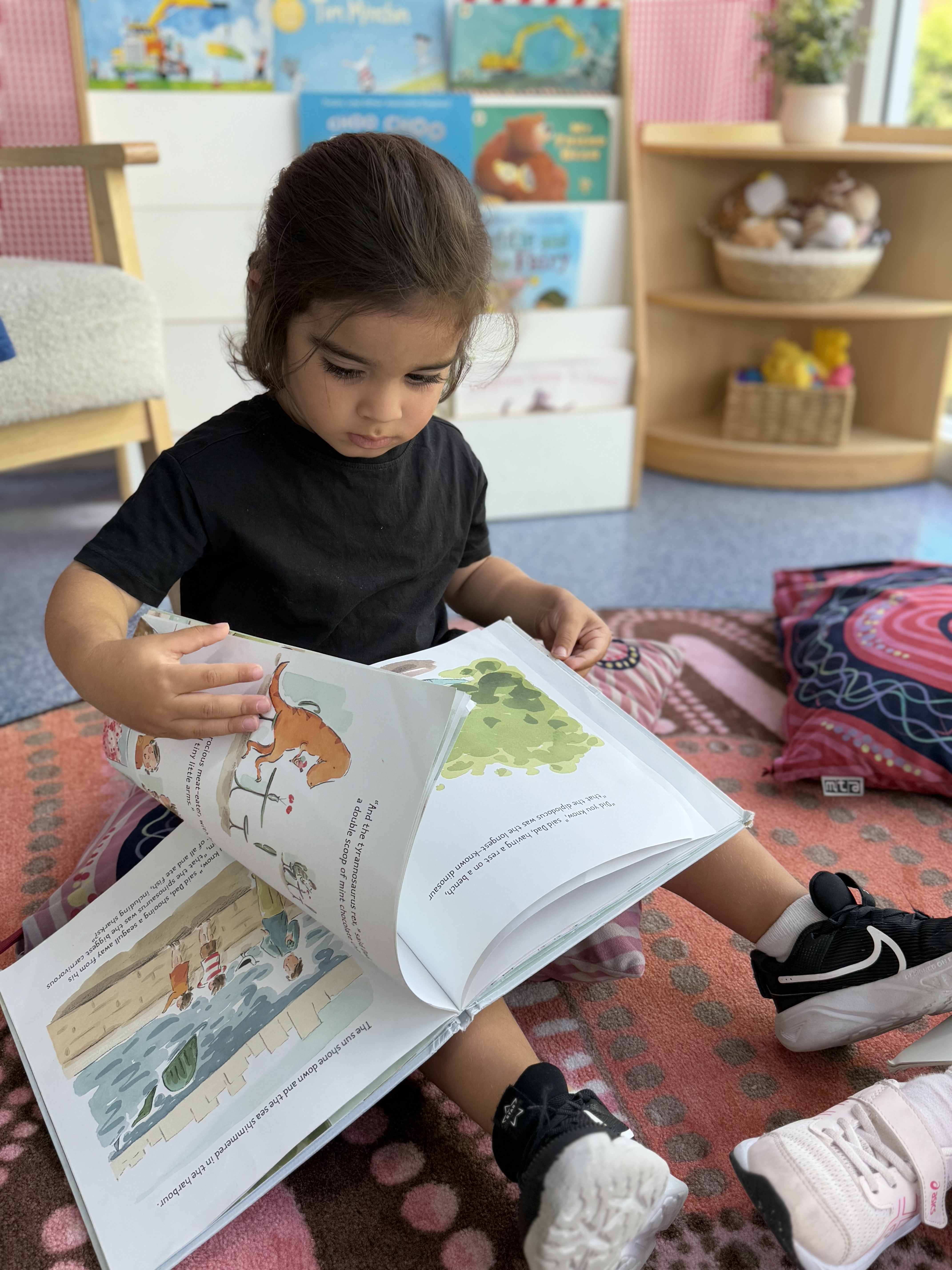 Child enjoying reading time